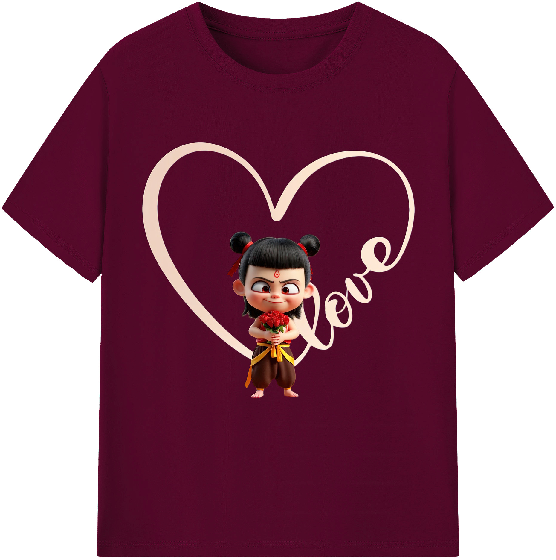 （画像用） Ne Zha 2 ナタ 魔童の大暴れ レディースカジュアルプリントTシャツ（綿100％）